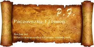 Paczovszky Filemon névjegykártya